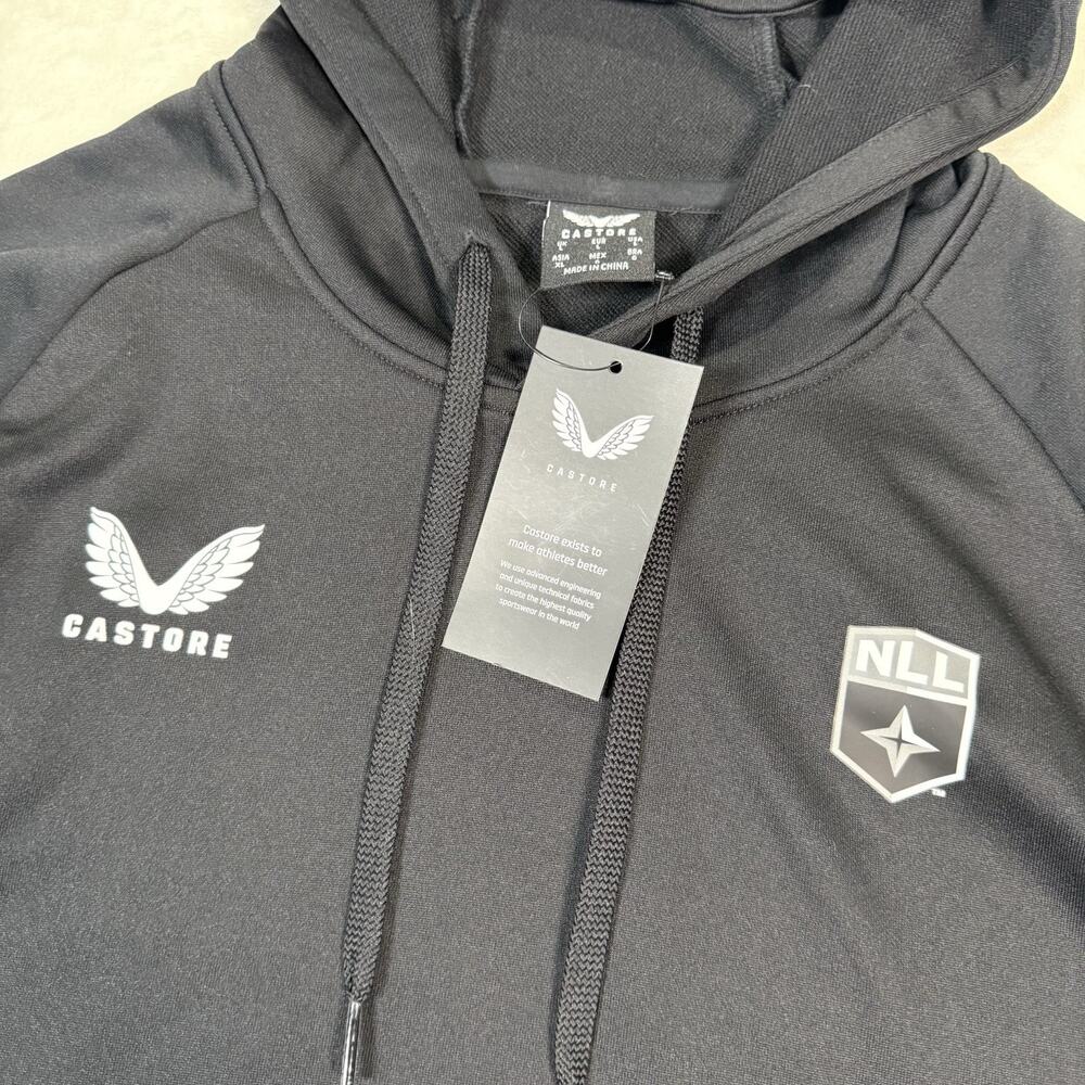 NWT Castore NLL Black Hoodie Sweatshirt Mens Size Large National Lacrosse League - Picture 2 of 8